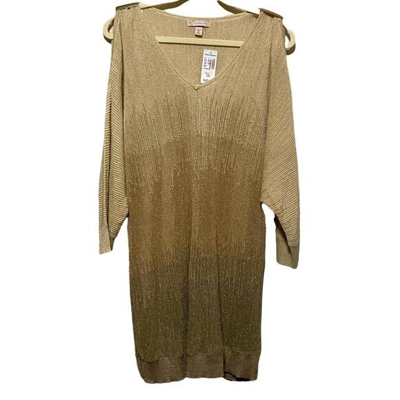NWT Dress barn Long Ombre Gold Sheer Blouse - Picture 1 of 8